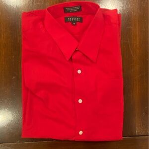 Red button up shirt